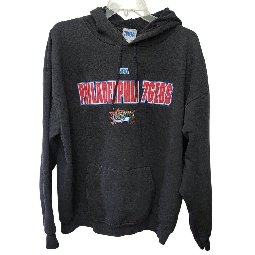 NBA Philadelphia 76ers Hoodie XL Black Graphic Sweatshirt Blokecore Basketball